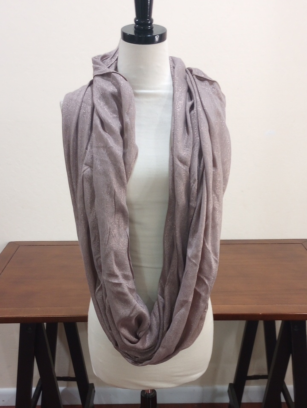 Express Copper Metallic Infinity Scarf